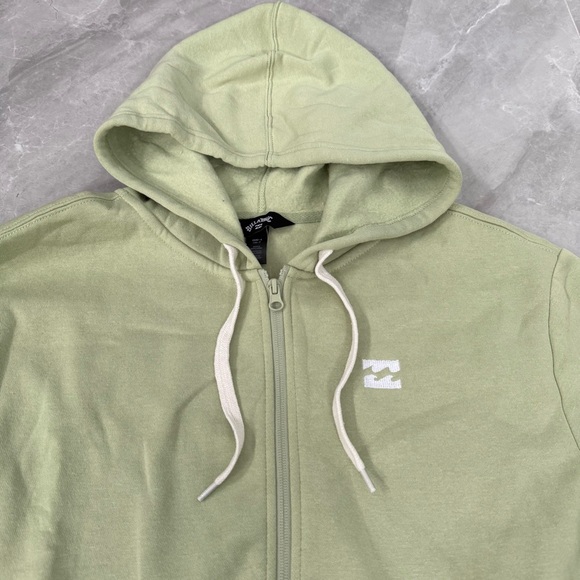 Women’s Billabong Rhodes Full Zip Hoodie Jacket Pockets Sage Green Size Small - Picture 3 of 16